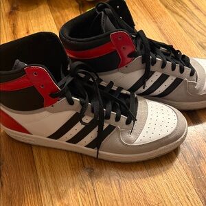 Adidas Men's Red, Black, and White Sneakers
